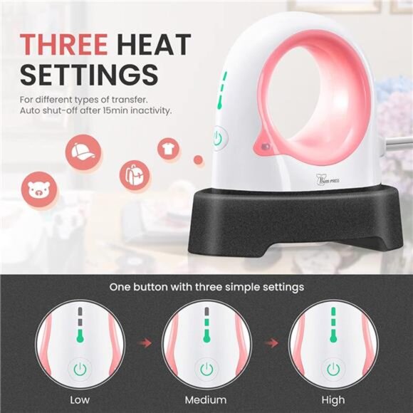 MIniHeat Press Machine – Easy for T-Shirts, Shoes, Hats, and Vinyl Project - Picture 3 of 7